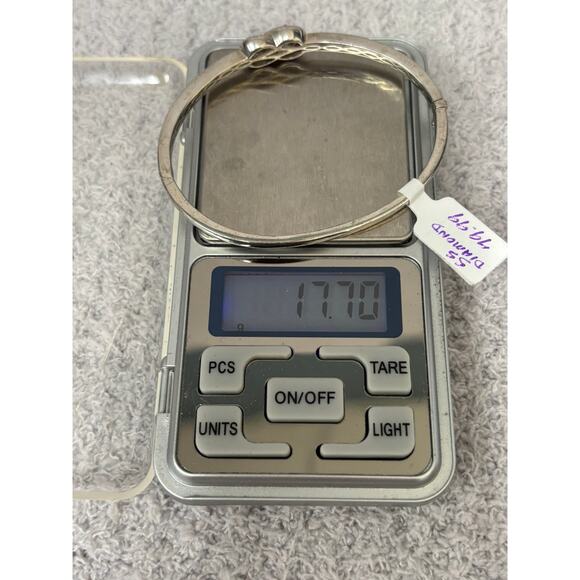 Sterling Silver Diamond Pave Infinity Loop Hinged Bangle Bracelet #63706 - Picture 6 of 9